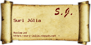 Suri Júlia névjegykártya